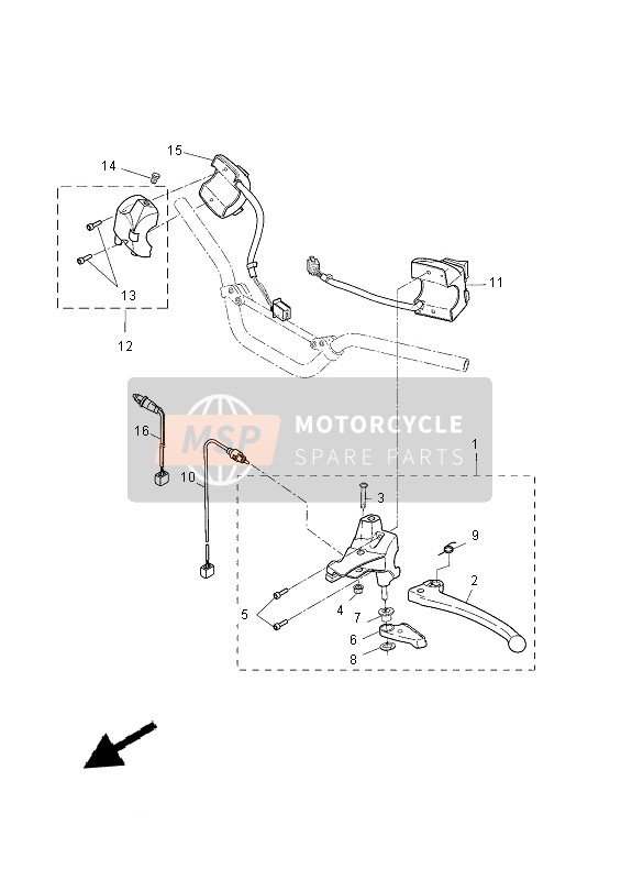 Yamaha EW50N 2013 Handle Switch & Lever for a 2013 Yamaha EW50N